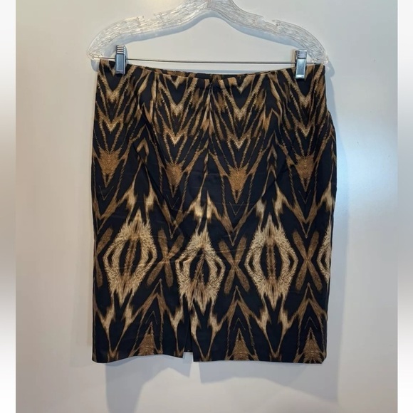 Saks Fifth Avenue Ikat Animal Print Straight Pencil Skirt Womens Size 8 (1610) - Picture 2 of 5